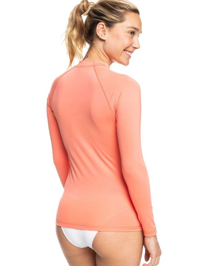 Rashguards Roxy Whole Hearted Long Sleeve UPF 50 Femme Corail | 417803FVE
