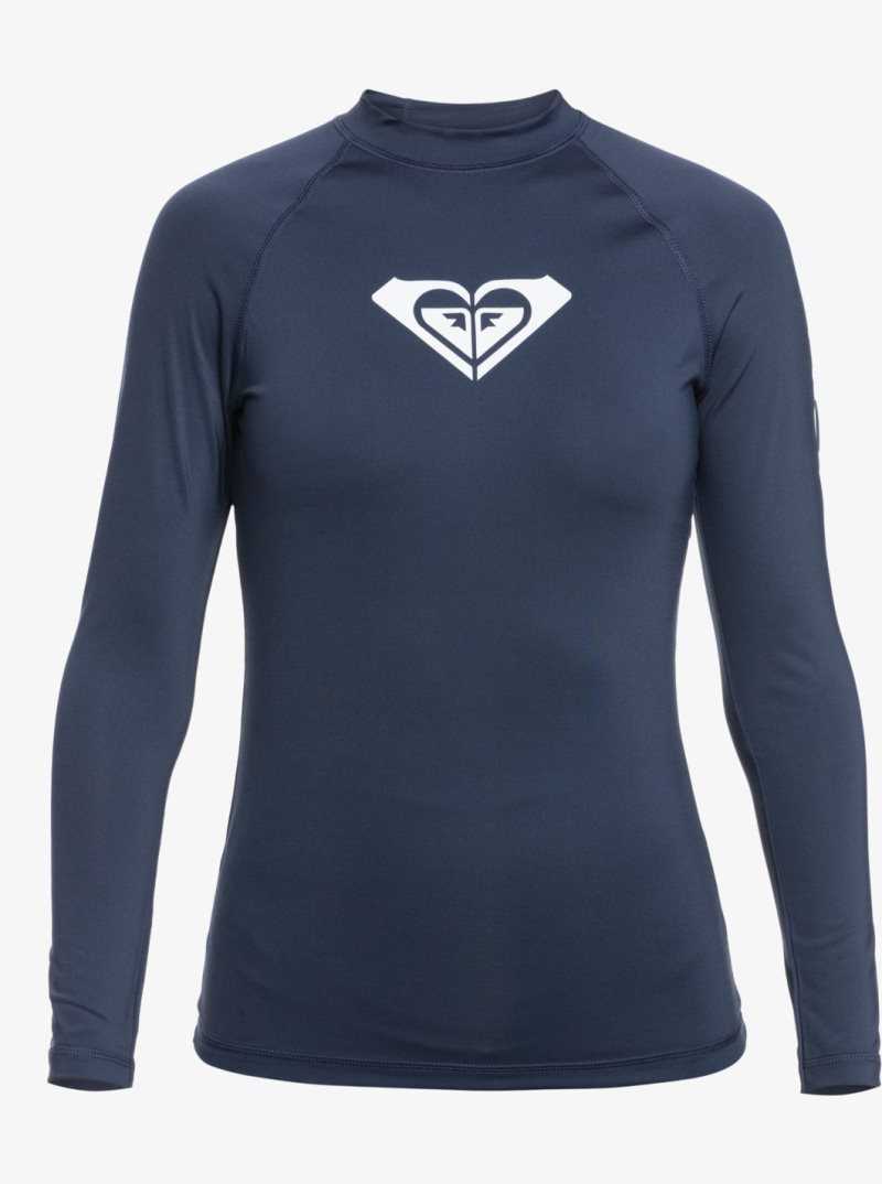 Rashguards Roxy Whole Hearted Long Sleeve UPF 50 Femme Indigo | 894713ZRL