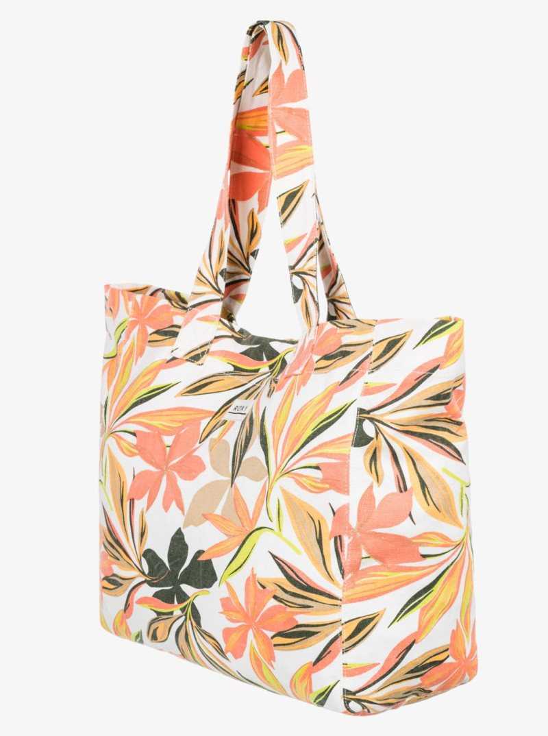 Sac À Main Roxy Anti Bad Vibes Printed Large Tote Bag Femme Blanche | 620493RCD