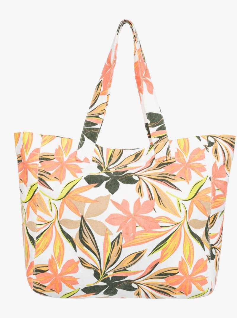 Sac À Main Roxy Anti Bad Vibes Printed Large Tote Bag Femme Blanche | 620493RCD
