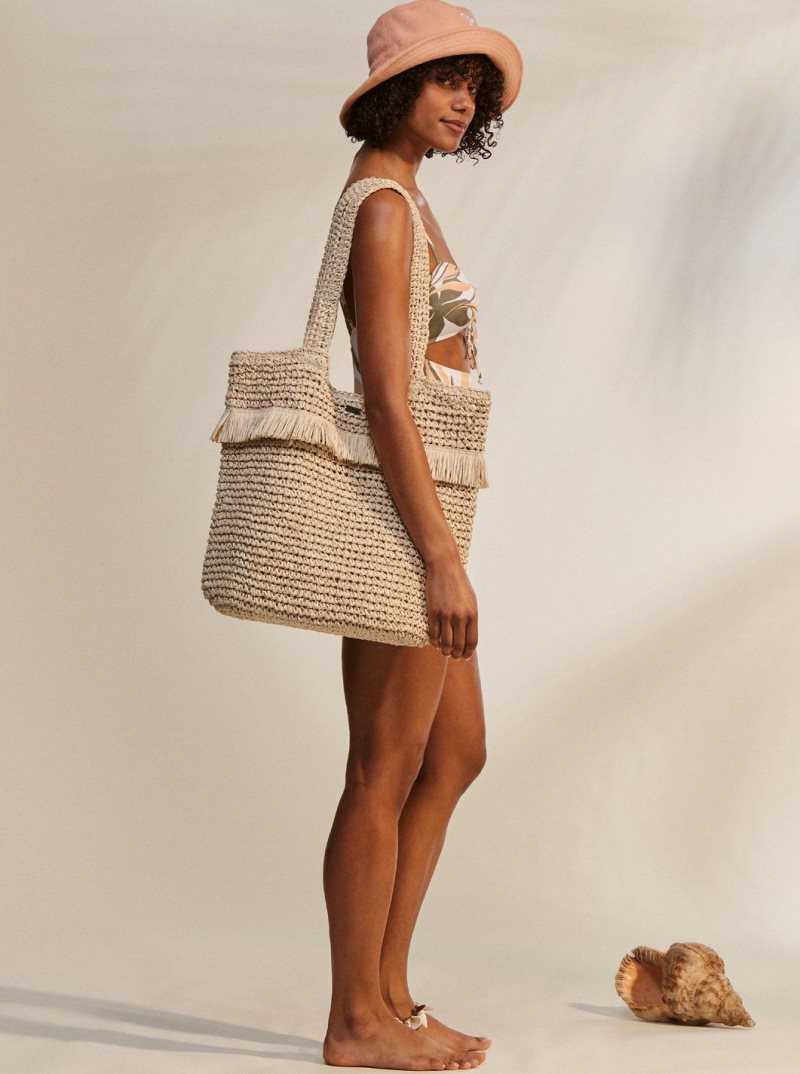 Sac À Main Roxy Jungle Jack Tote Bag Femme Beige | 307126TGH