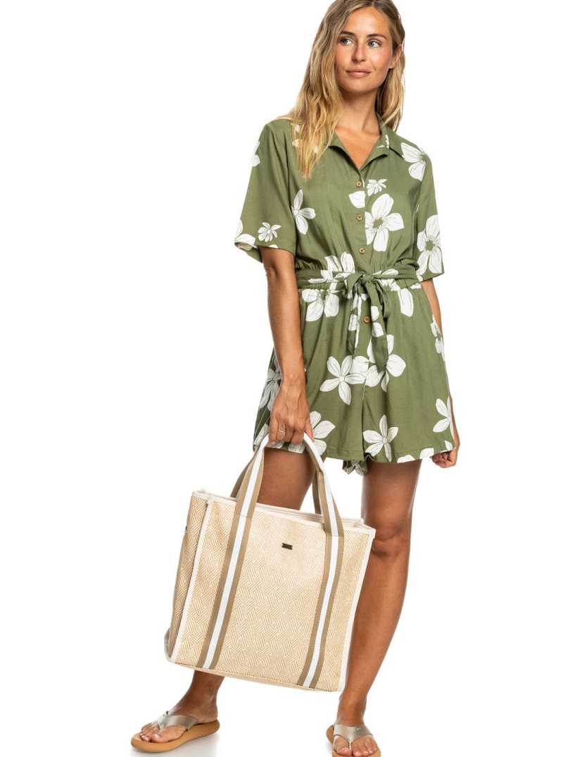 Sac À Main Roxy Seas The Day Tote Bag Femme Beige | 120796YKG