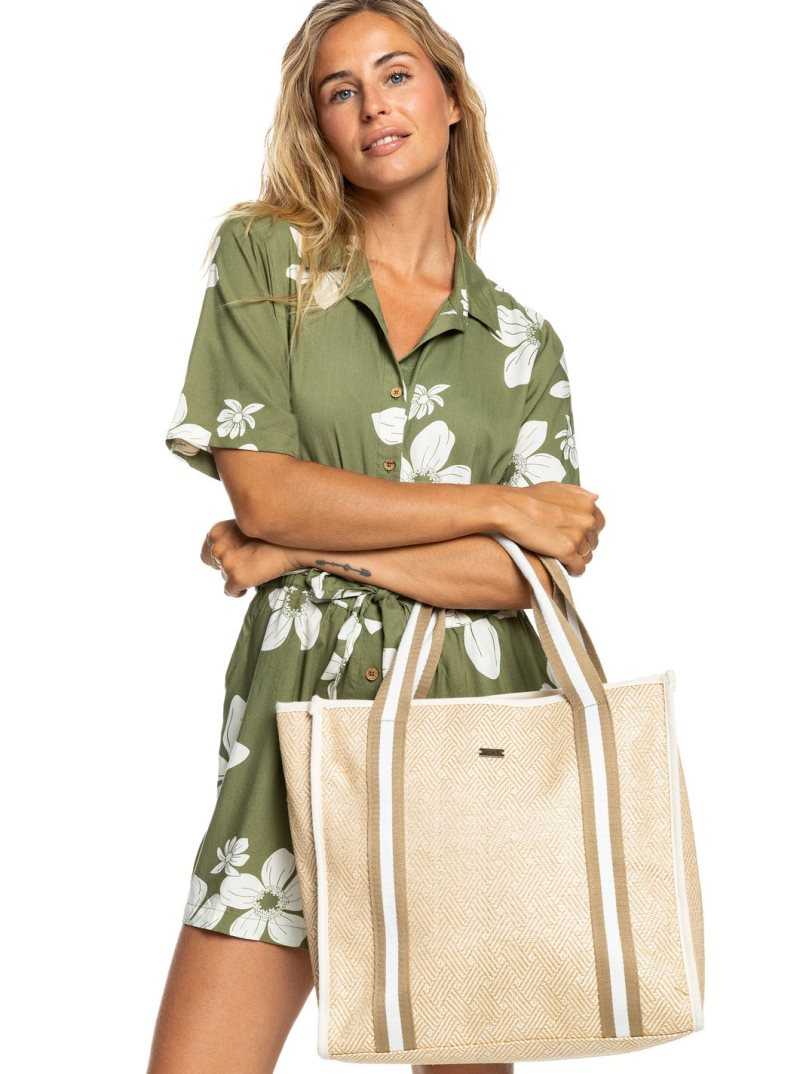Sac À Main Roxy Seas The Day Tote Bag Femme Beige | 120796YKG