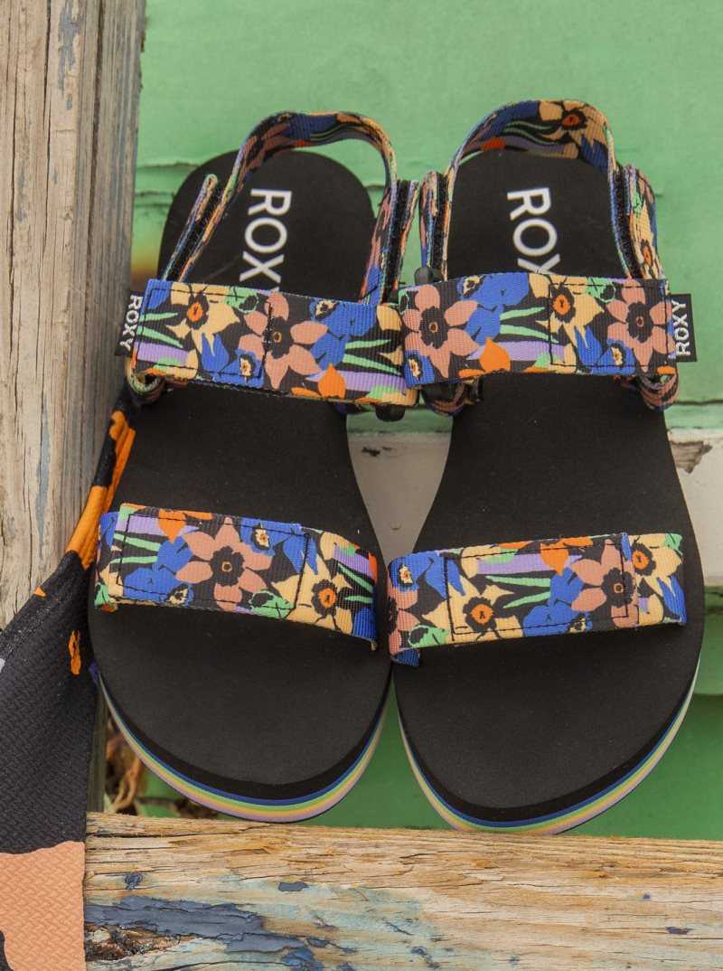 Sandales Roxy Cage Femme Noir Bleu | 085769KNE