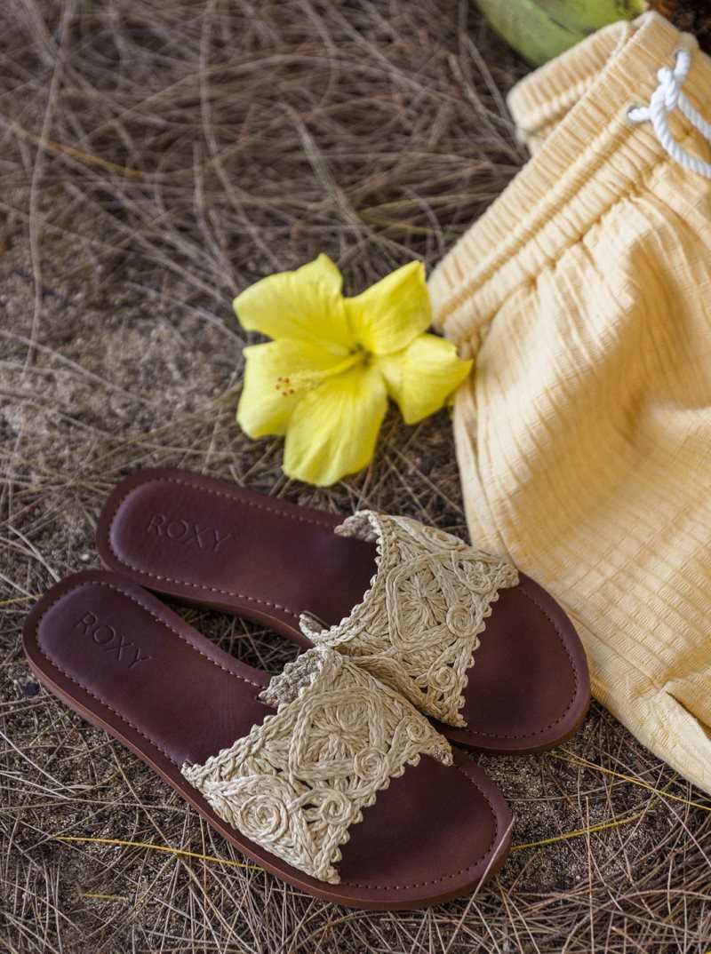 Sandales Roxy Kaia Slim Claquette Femme Beige | 916275MEN