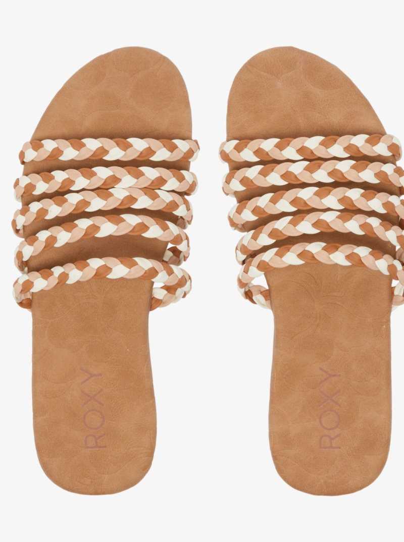 Sandales Roxy Olina Claquette Femme Marron Marron | 304798GZJ