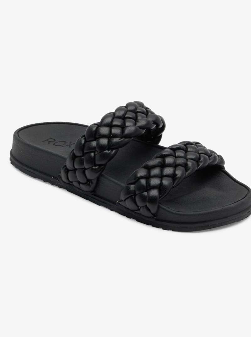 Sandales Roxy Slippy Braided D'eau-Friendly Femme Noir | 031792ZIX