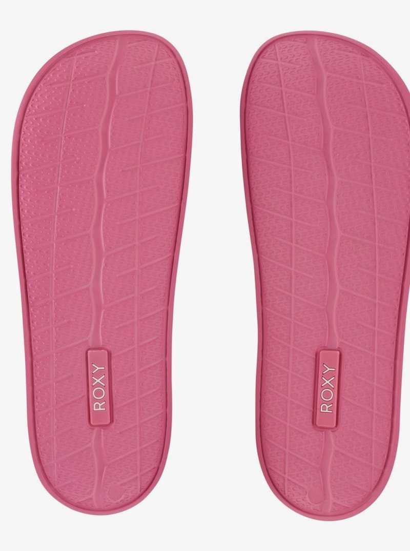 Sandales Roxy Slippy Claquette Femme Rose Clair Rose | 732841GWC