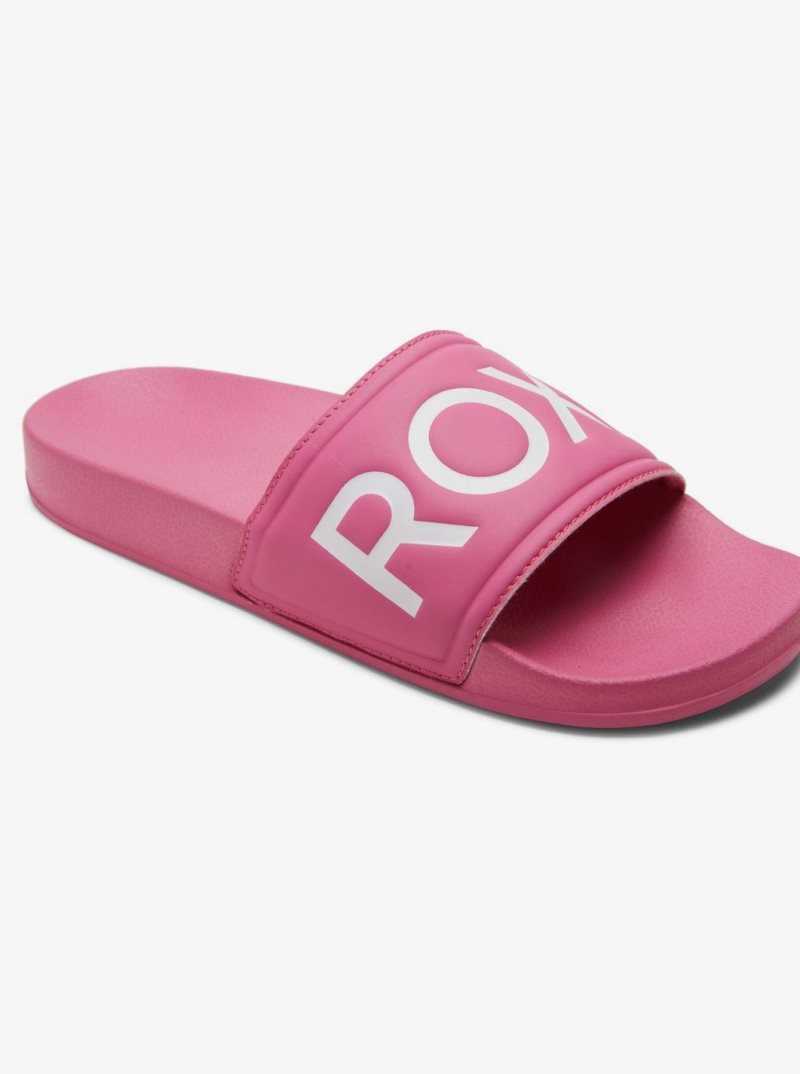 Sandales Roxy Slippy Claquette Femme Rose Clair Rose | 732841GWC