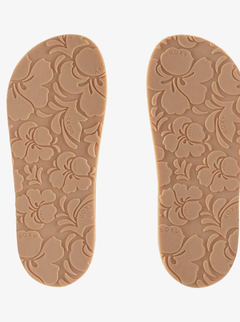 Sandales Roxy Slippy Crochet Femme Bleu Clair Marron | 967450VNK