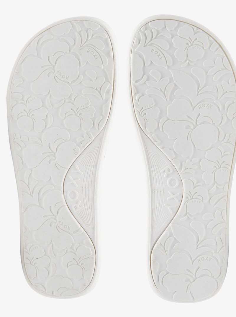 Sandales Roxy Slippy D'eau-Friendly Femme Blanche Stripes | 064198XDE