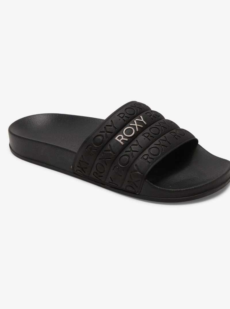 Sandales Roxy Slippy D'eau-Friendly Femme Noir Doré | 174956IDW