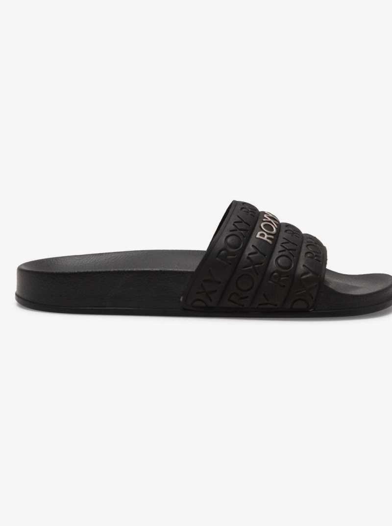 Sandales Roxy Slippy D'eau-Friendly Femme Noir Doré | 174956IDW