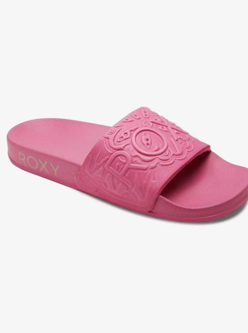 Sandales Roxy Slippy Mandala Claquette Femme Rose | 790425PJM