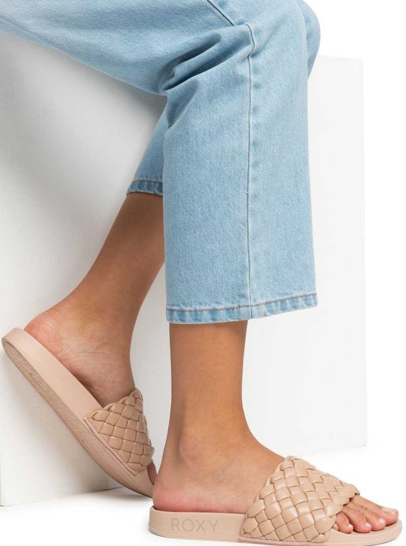 Sandales Roxy Slippy Puff Femme Marron | 063897UTM
