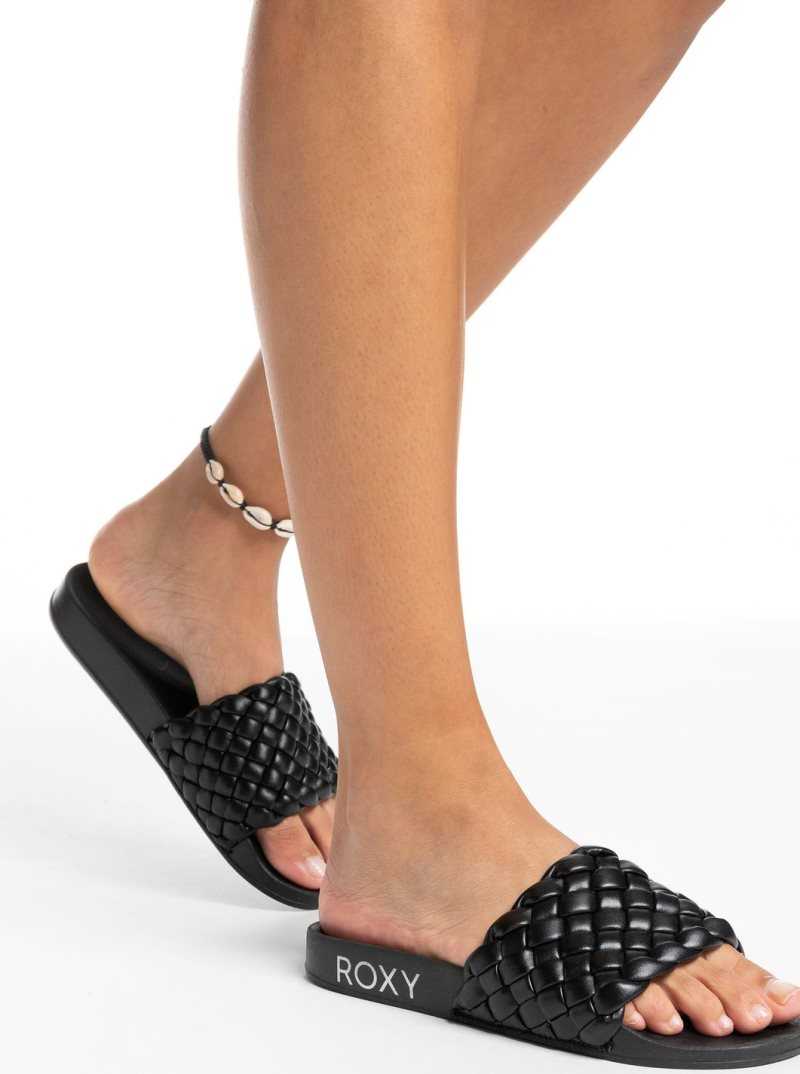 Sandales Roxy Slippy Puff Femme Noir | 238109GKM