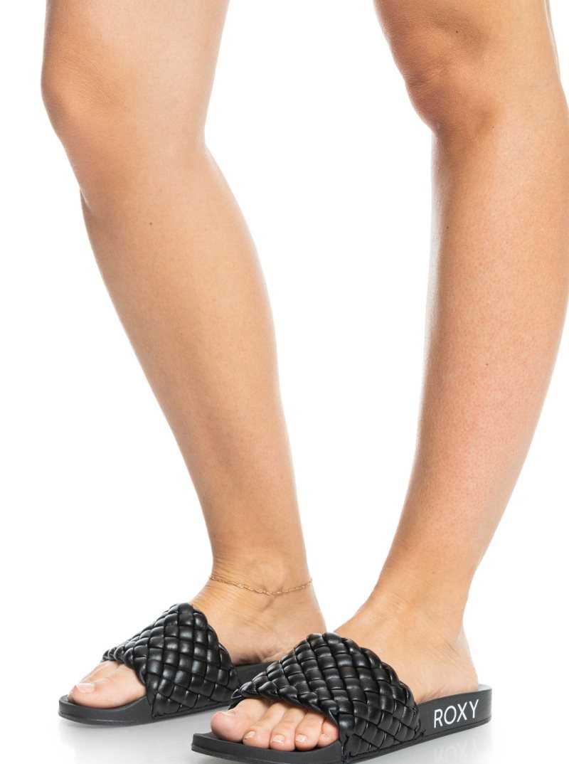 Sandales Roxy Slippy Puff Femme Noir | 238109GKM