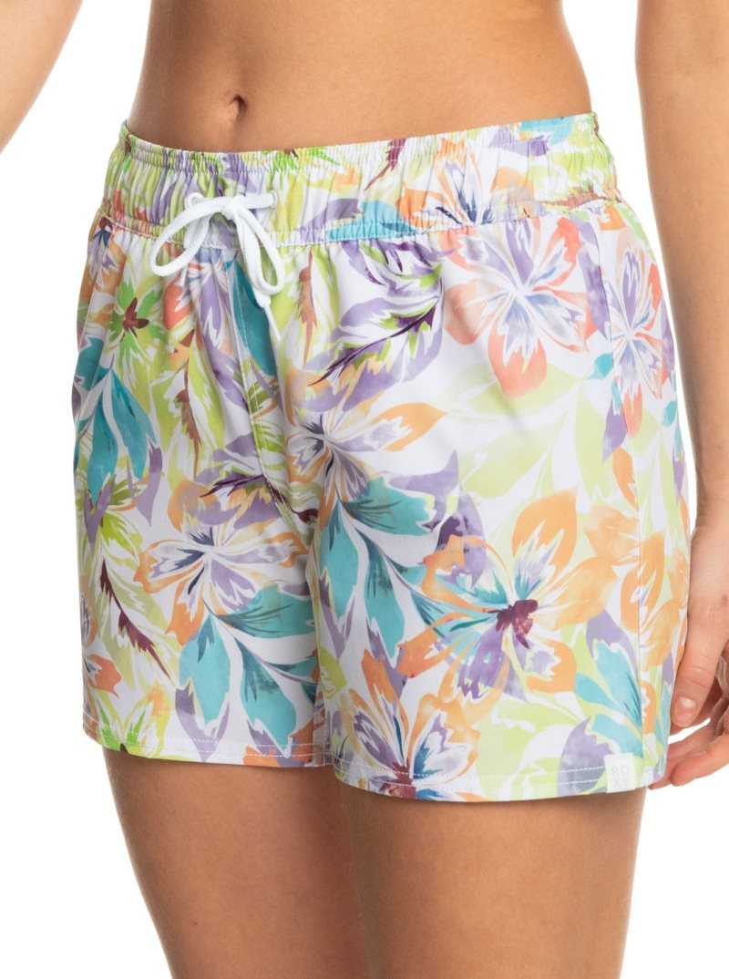 Shorts De Bain Roxy Sea Printed 5' Femme Blanche | 705816AVE