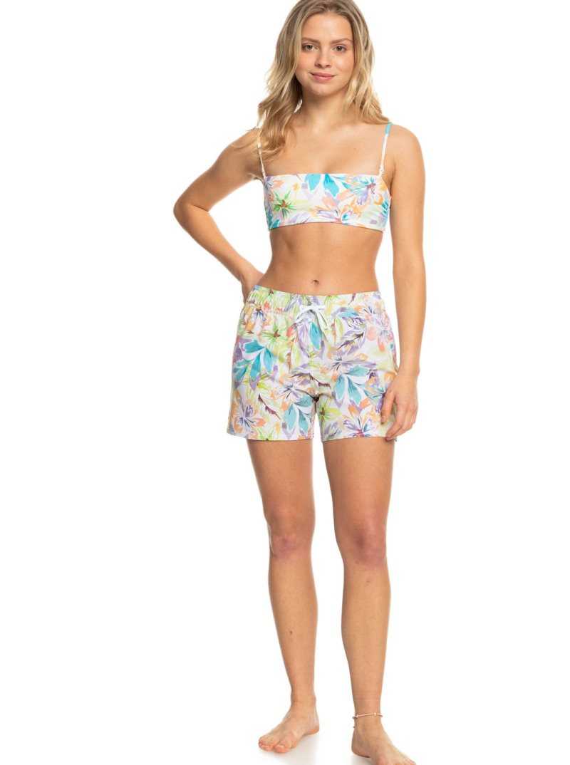 Shorts De Bain Roxy Sea Printed 5' Femme Blanche | 705816AVE