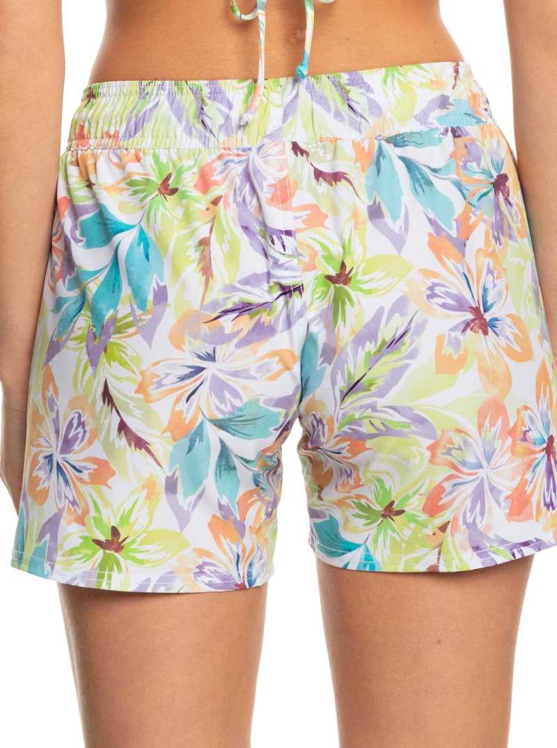 Shorts De Bain Roxy Sea Printed 5' Femme Blanche | 705816AVE