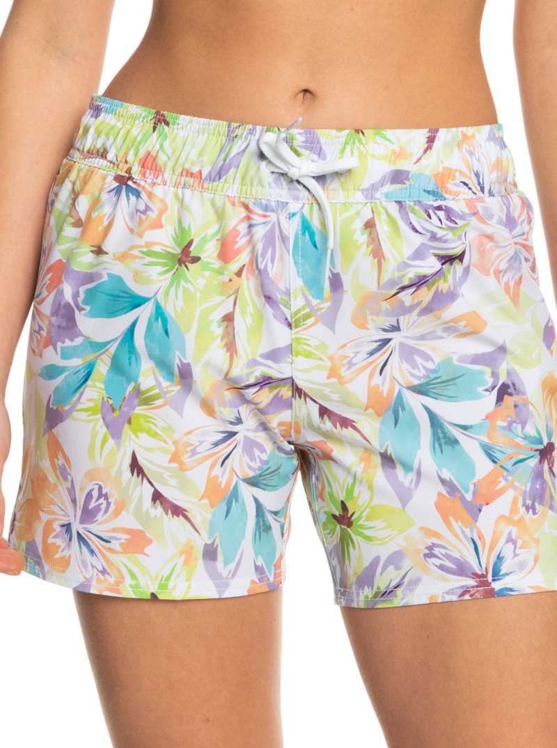 Shorts De Bain Roxy Sea Printed 5\' Femme Blanche | 705816AVE
