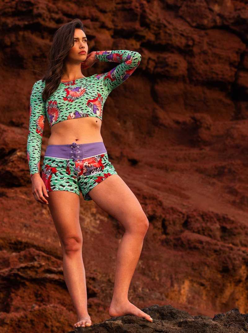 Shorts De Bain Roxy Stella Jean 2' Femme Vert | 542983YNJ