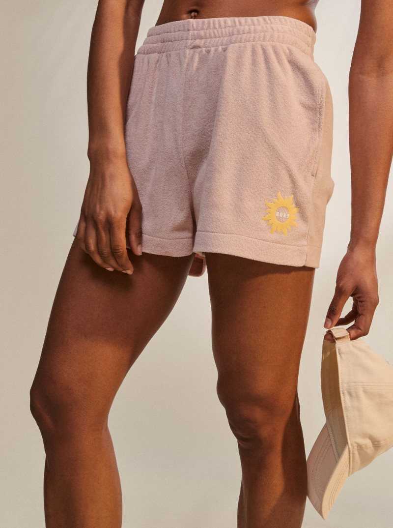 Shorts Roxy Better Not Wait Toweling Femme Corail | 073841SFZ