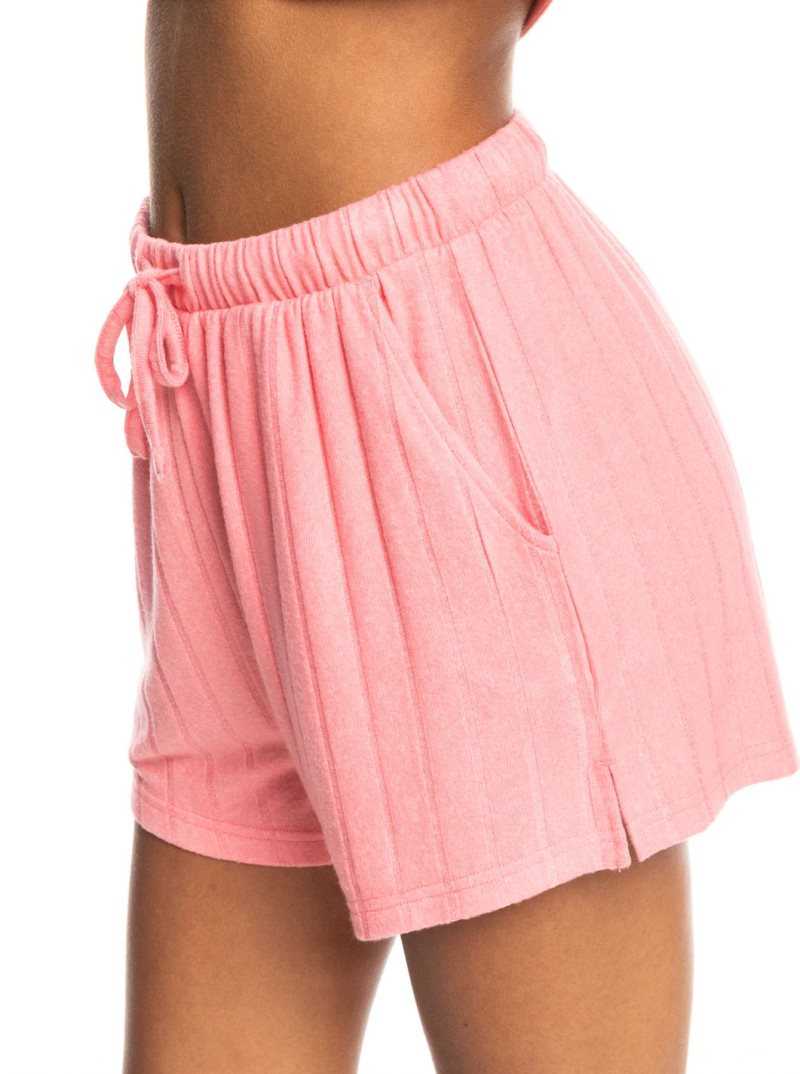 Shorts Roxy Catch Me If You Can Larges Rib Femme Rose | 452986DXZ
