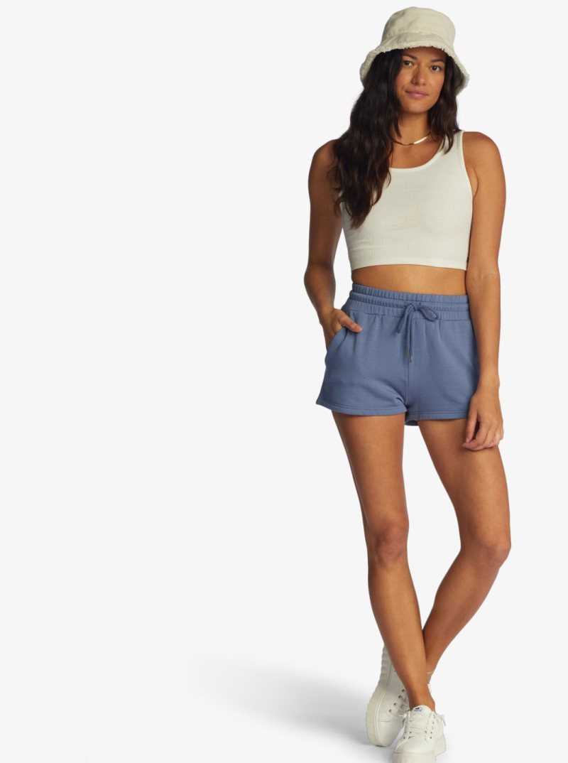 Shorts Roxy Check Out Sweat Femme Bleu | 246071CVW