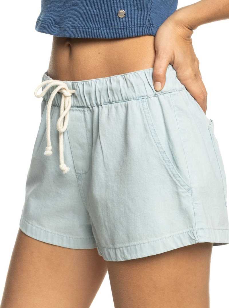 Shorts Roxy Go To The Beach Denim Femme Bleu | 542739STG