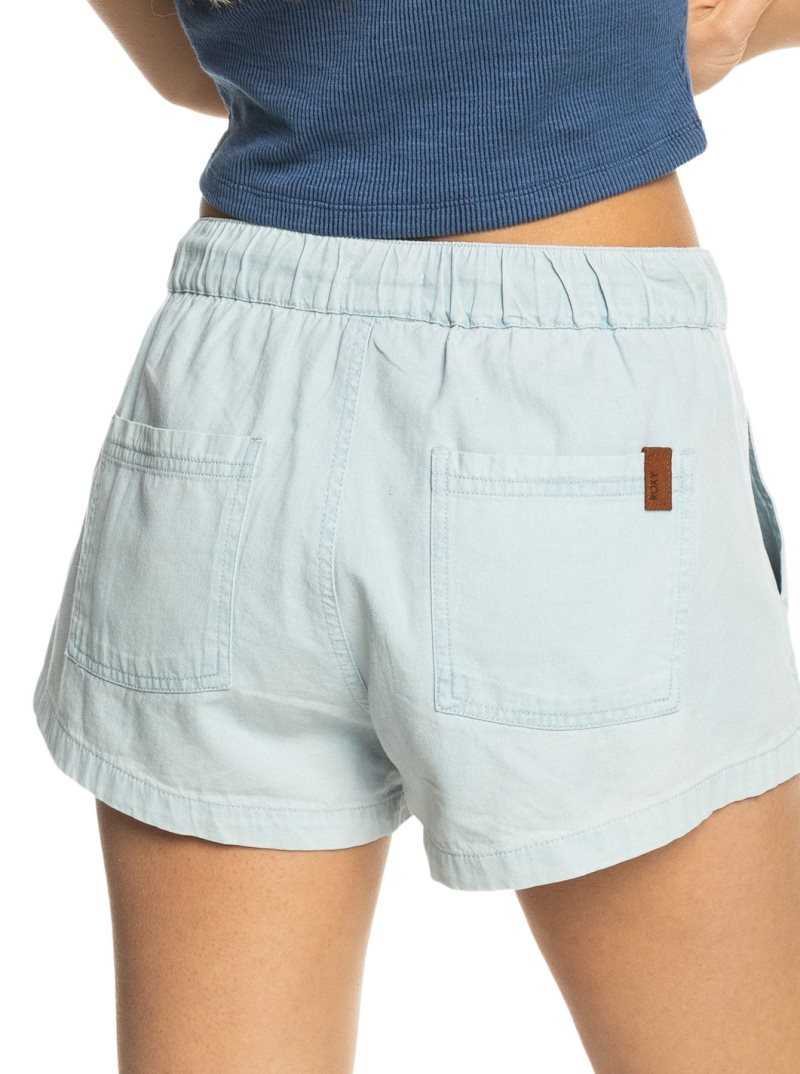 Shorts Roxy Go To The Beach Denim Femme Bleu | 542739STG