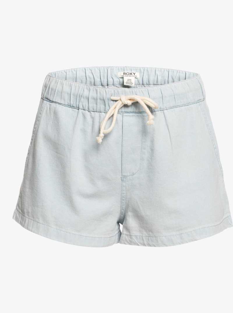 Shorts Roxy Go To The Beach Denim Femme Bleu | 542739STG