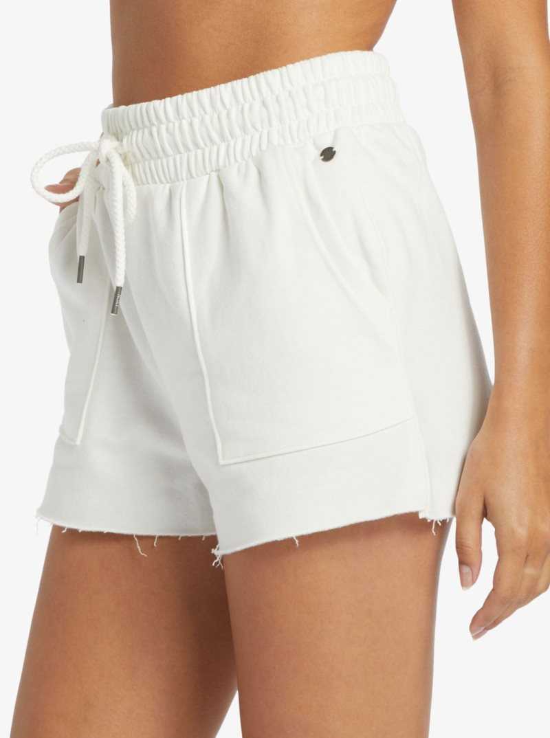 Shorts Roxy Hike Corta Sweatshirt Femme Blanche | 367584NEA