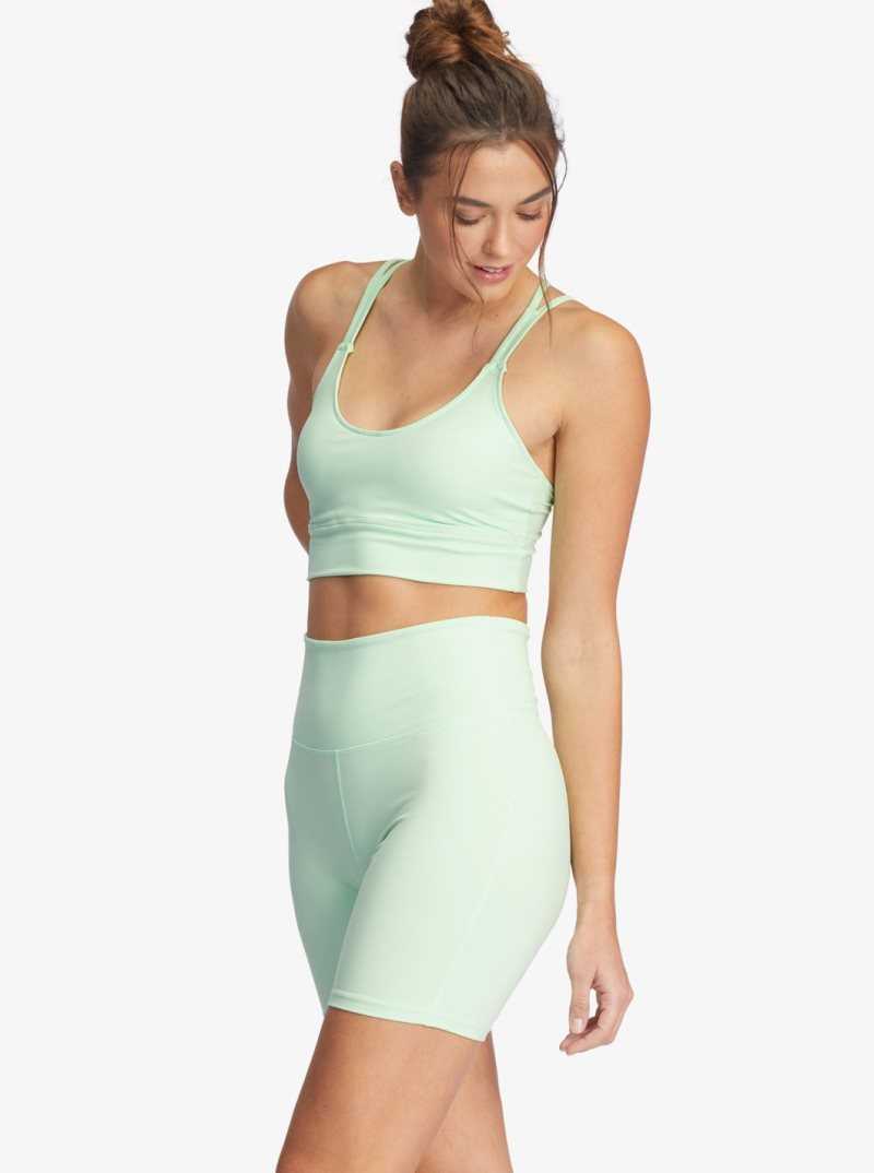 Shorts Roxy Kaileo High Waisted Vélo Femme Vert | 982407FIJ