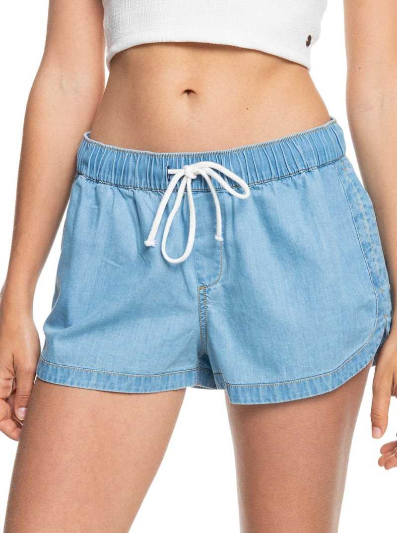 Shorts Roxy New Impossible Denim Femme Bleu Clair | 093682RMI