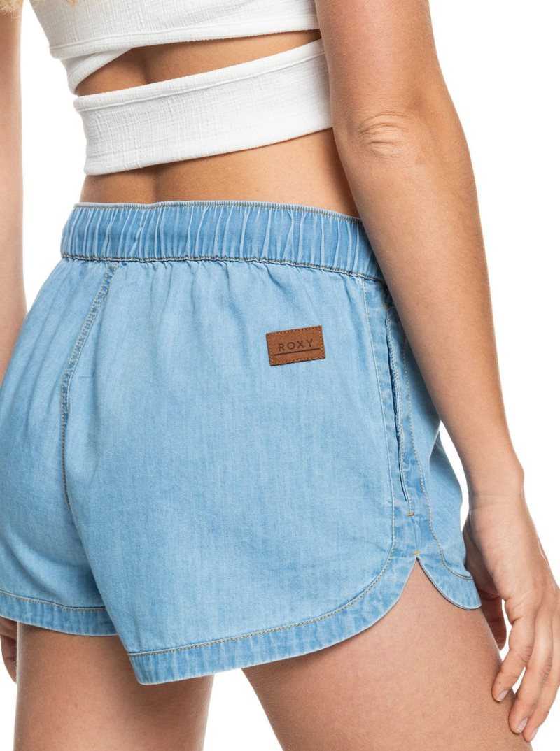 Shorts Roxy New Impossible Denim Femme Bleu Clair | 093682RMI