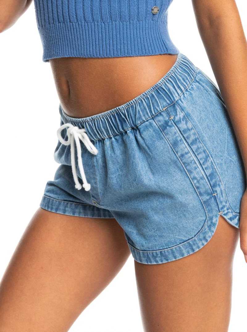 Shorts Roxy New Impossible Denim Femme Bleu | 258639VWX