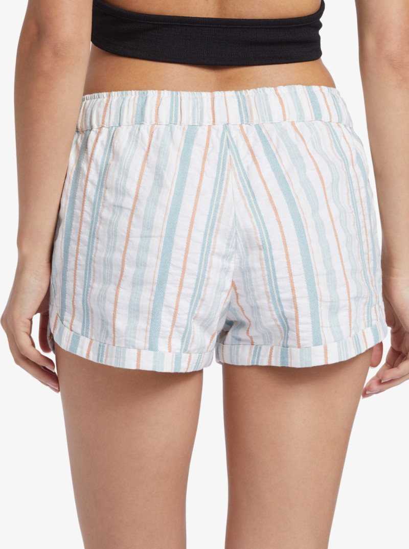 Shorts Roxy New Impossible Love Elasticized Femme Blanche Stripes | 053864NBA