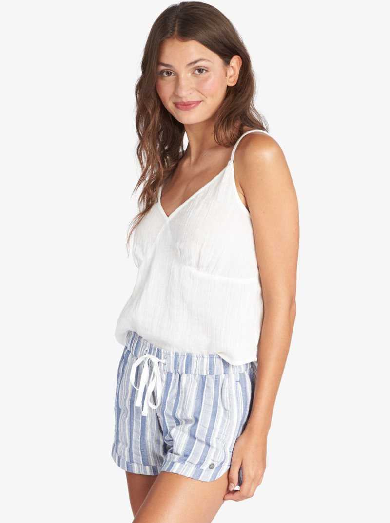 Shorts Roxy New Impossible Love Elasticized Femme Bleu Stripes | 369427FTE