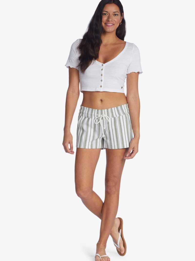 Shorts Roxy New Impossible Love Elasticized Femme Stripes | 453091ZHT