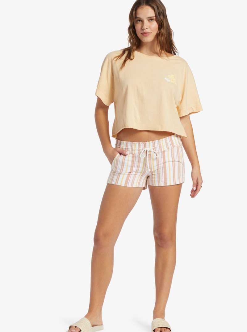 Shorts Roxy Oceanside Elasticized Femme Stripes | 295408AWH