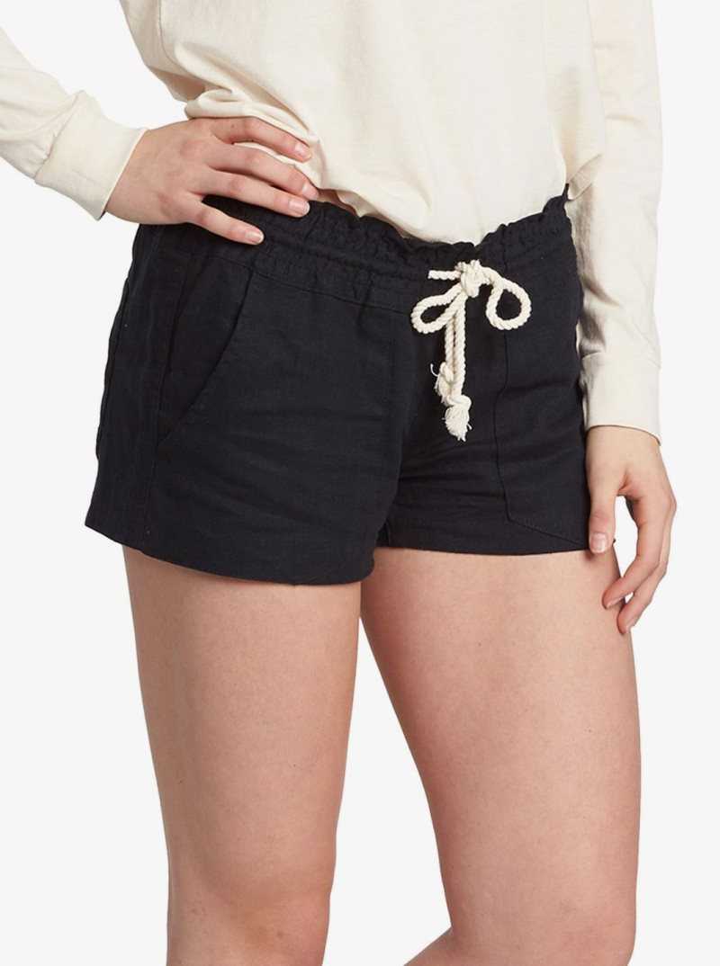 Shorts Roxy Oceanside Elasticized Femme Noir | 502194VRU