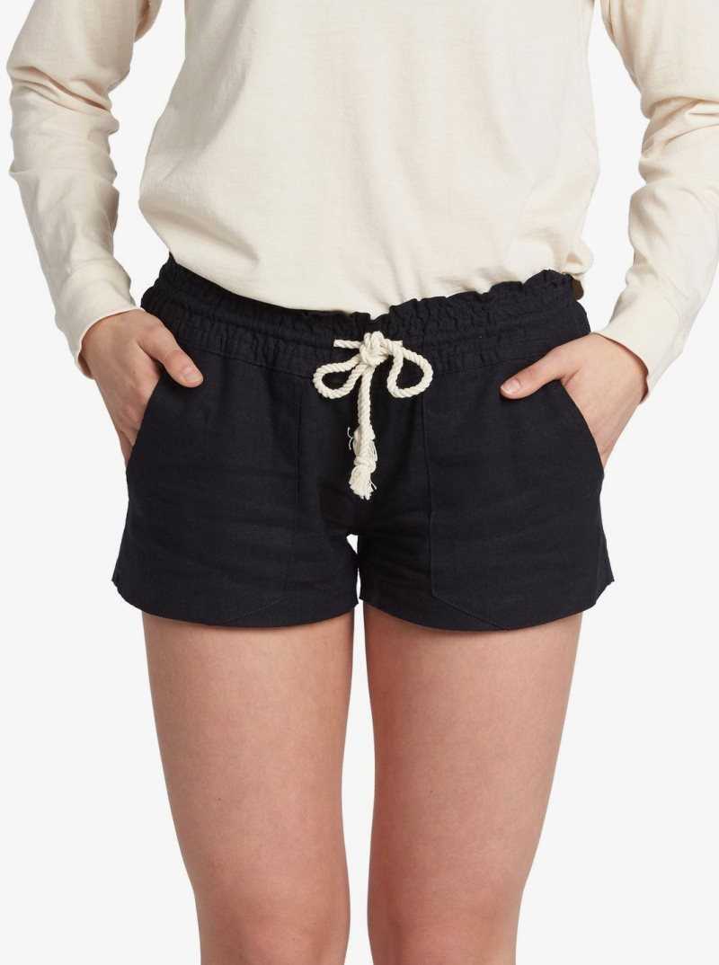 Shorts Roxy Oceanside Elasticized Femme Noir | 502194VRU