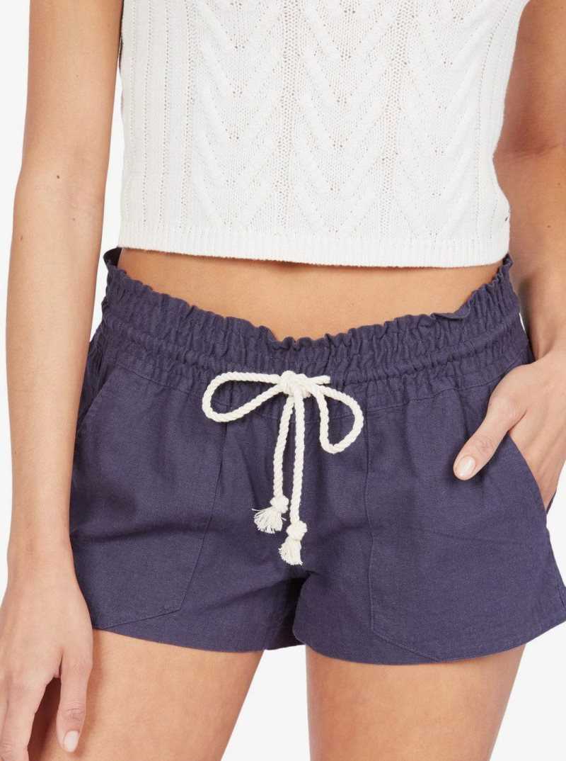 Shorts Roxy Oceanside Elasticized Femme Indigo | 572094SLW