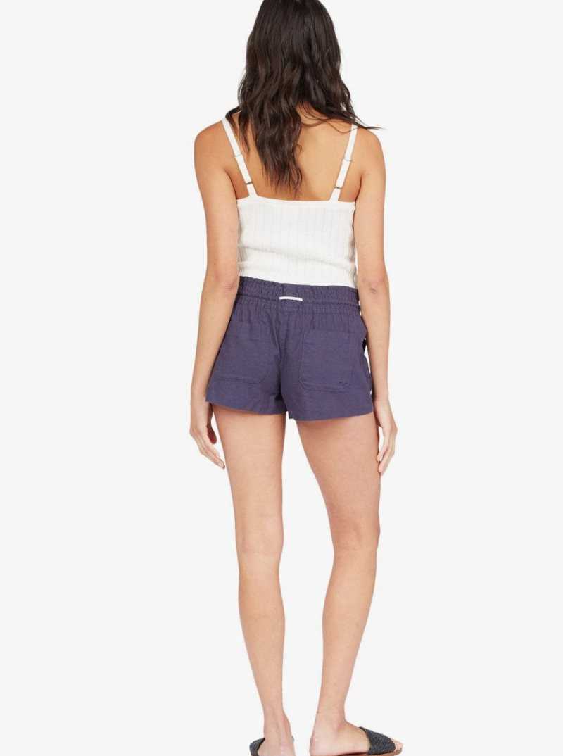 Shorts Roxy Oceanside Elasticized Femme Indigo | 572094SLW