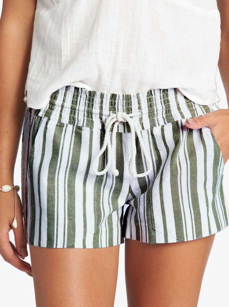 Shorts Roxy Oceanside Elasticized Femme Stripes | 721985DSH