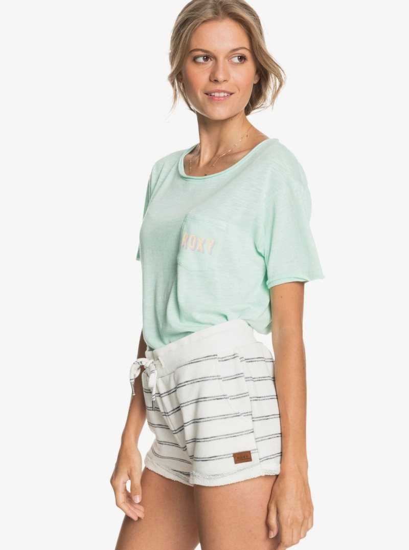 Shorts Roxy Perfect Wave Sweat Femme Blanche | 685247AZU