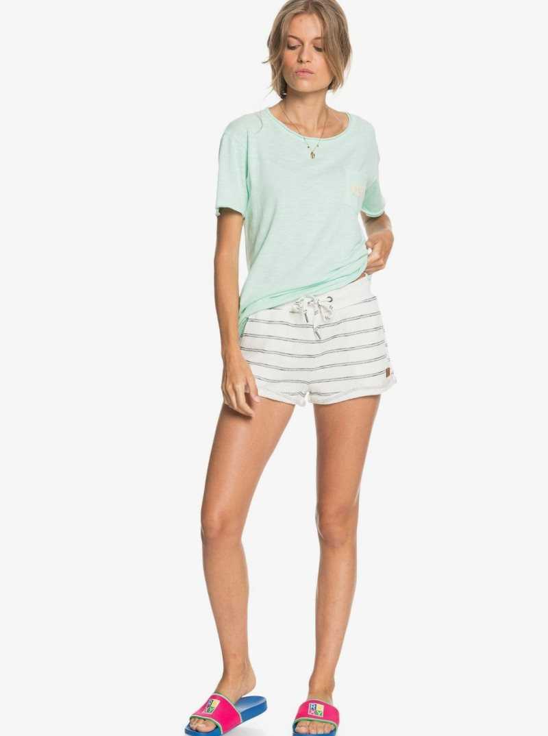 Shorts Roxy Perfect Wave Sweat Femme Blanche | 685247AZU