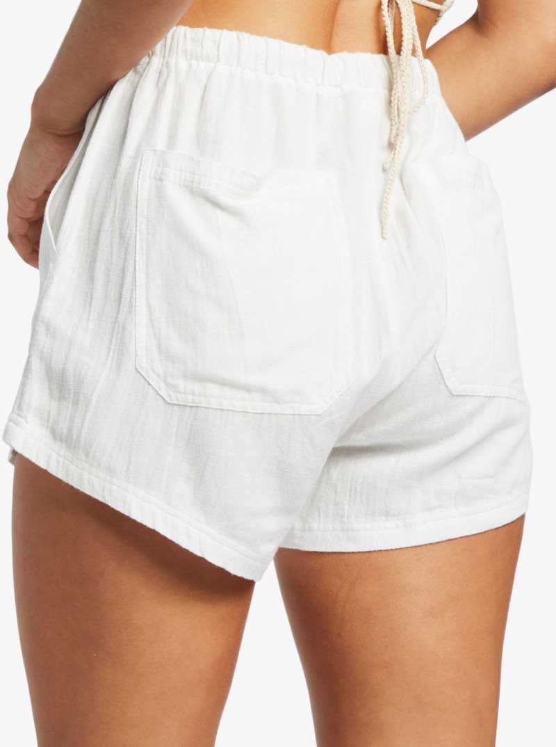 Shorts Roxy Sand And Sea Elastic Femme Blanche | 507943ACE