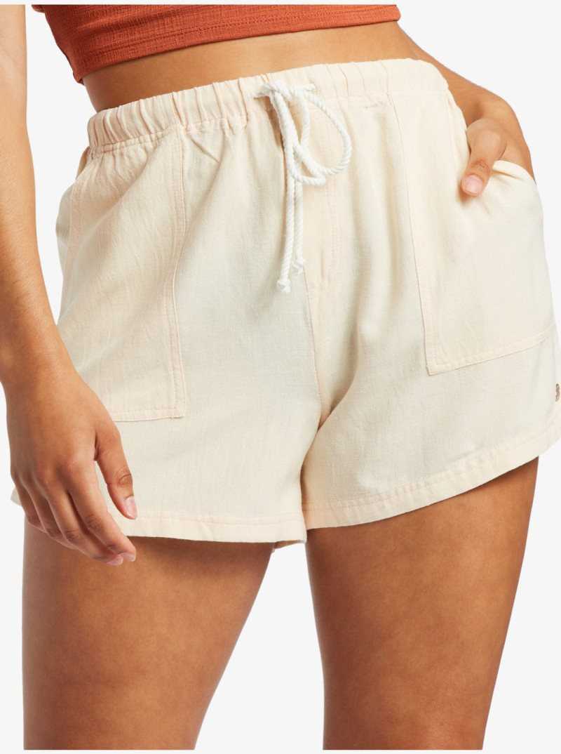 Shorts Roxy Sand And Sea Elastic Femme Beige | 532647WDR